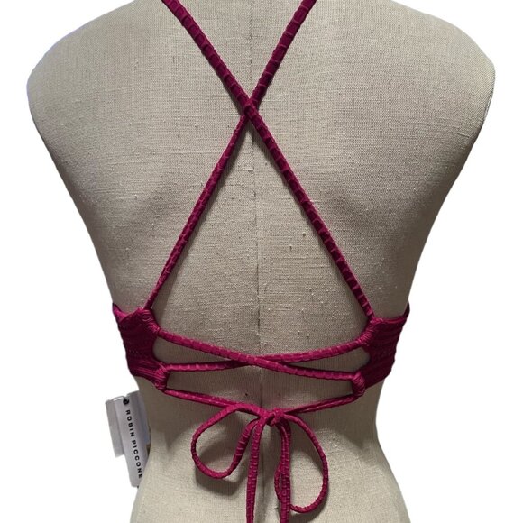 Robin Piccone Halter Swimwear XS Top Orchid Cross-Back - Picture 3 of 10